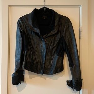 Black leather jacket